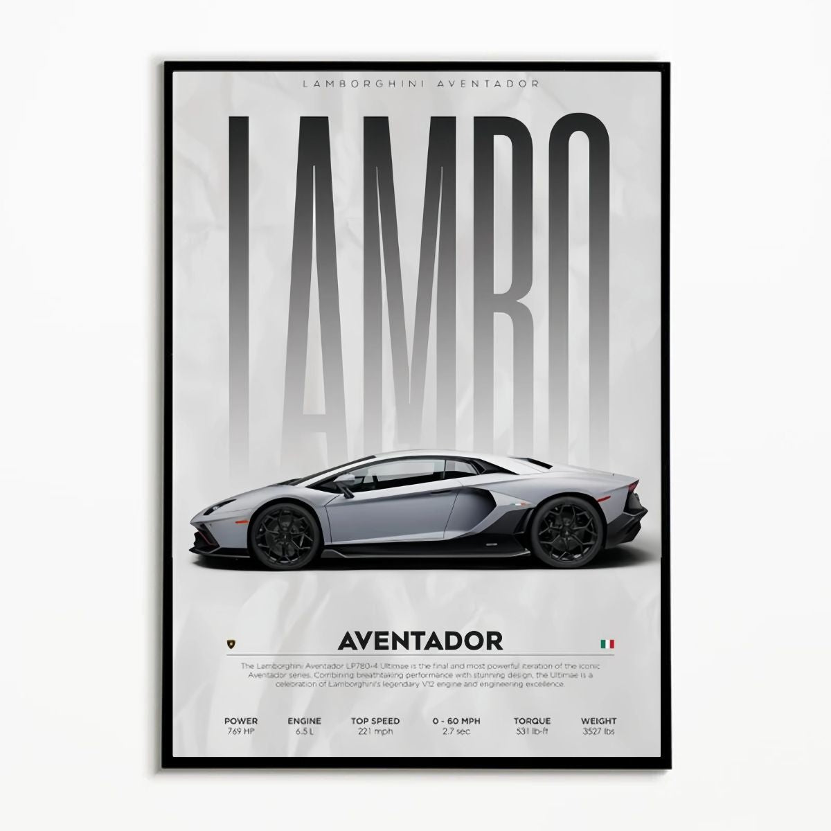 Lamborghini Aventador Premium Poster (Side)