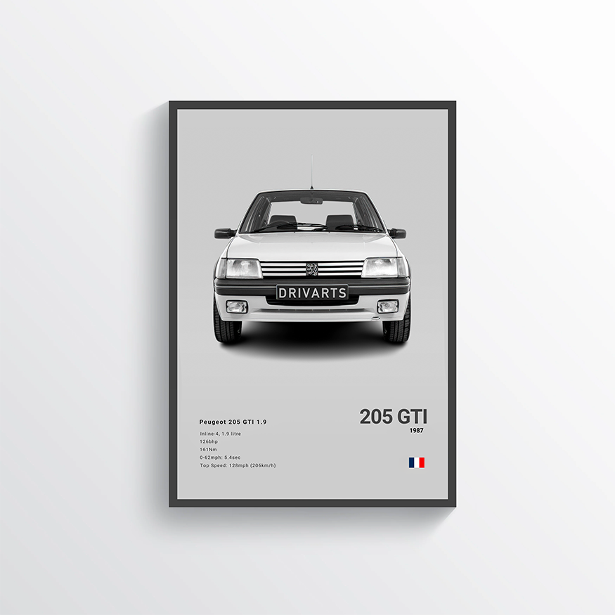 Peugeot 205 GTI 1987 Classic Poster