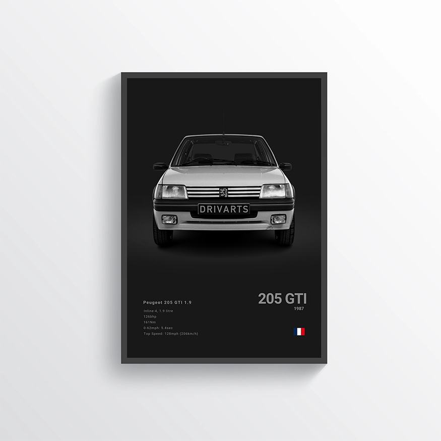 Peugeot 205 GTI 1987 Classic Poster
