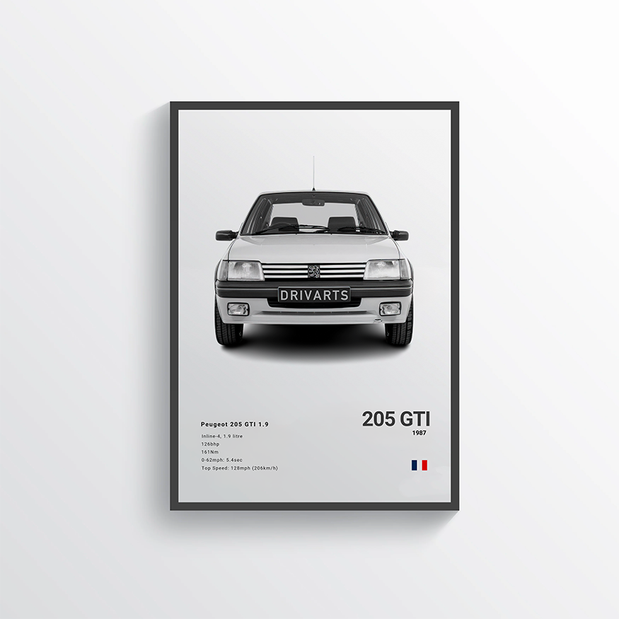 Peugeot 205 GTI 1987 Classic Poster