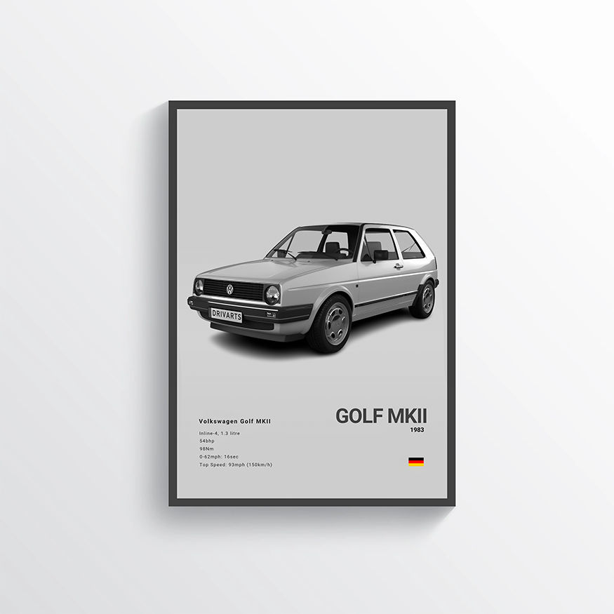 Volkswagen GOLF MKII 1983 Classic Poster