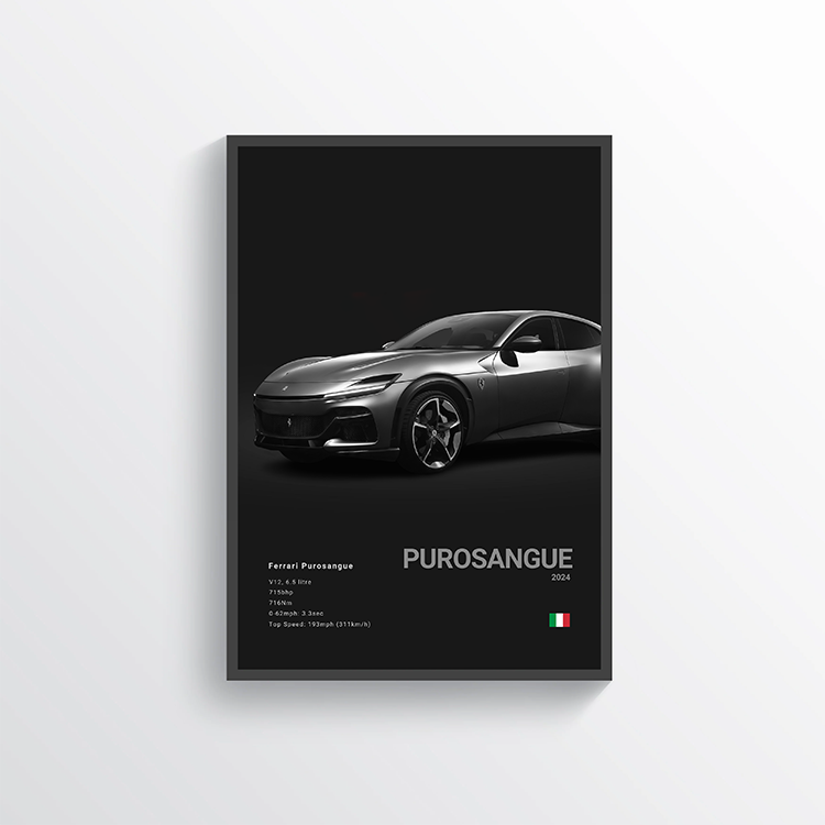 Ferrari Purosangue 2024 Classic Poster