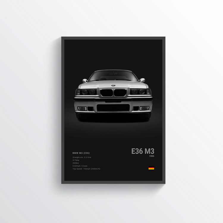 BMW M3 E36 1995 Classic Poster