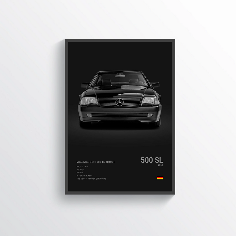 Mercedes 500 SL 1990 Classic Poster