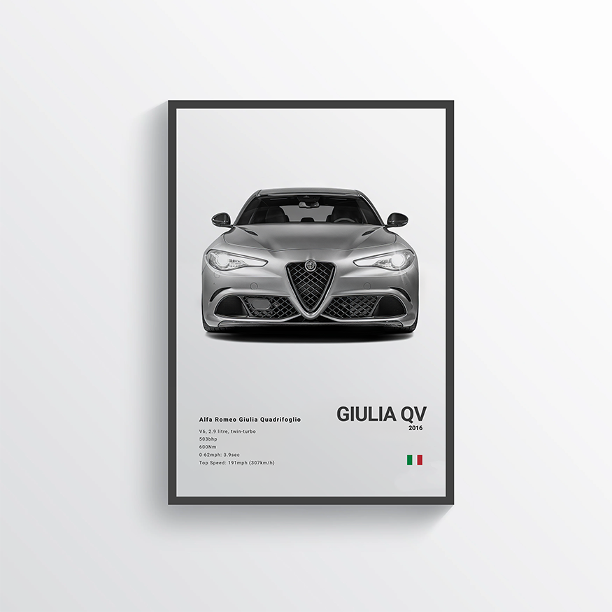 Alfa Romeo Giulia Quadrifoglio 2016 Classic Poster