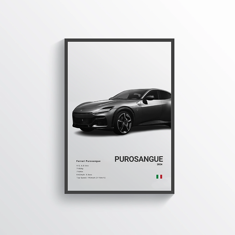 Ferrari Purosangue 2024 Classic Poster