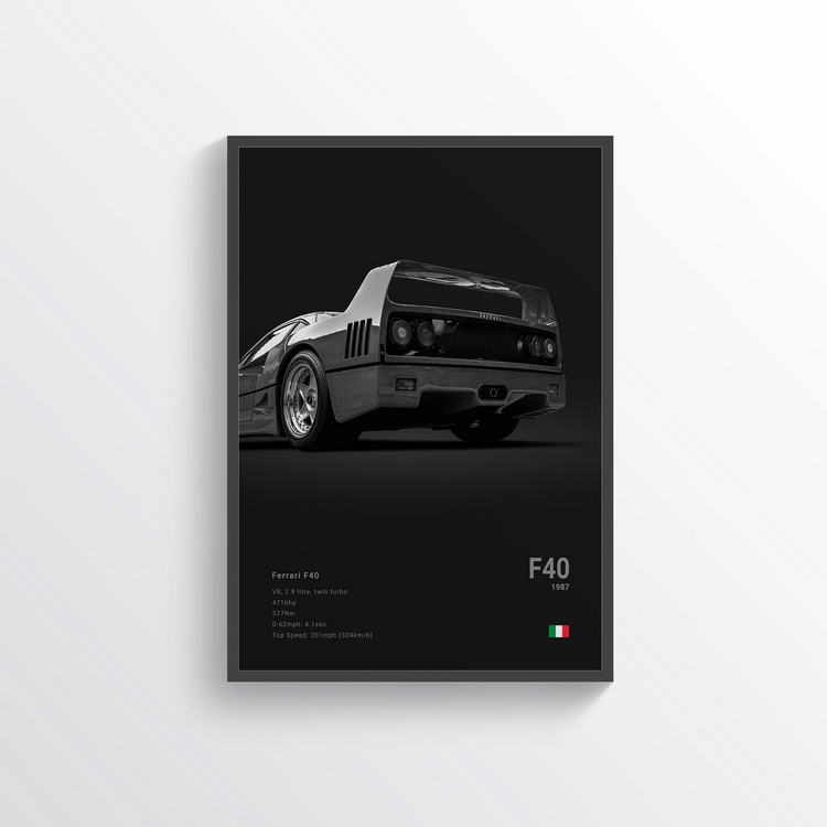 Ferrari F40 1987 n°2 Classic Poster