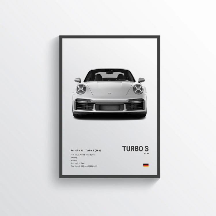 Affiche Porsche 911 Turbo S 2020 n°2 Classique