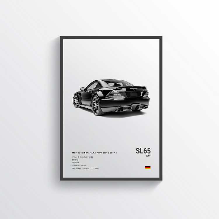 Mercedes SL65 AMG Black Series 2008 Classic Poster
