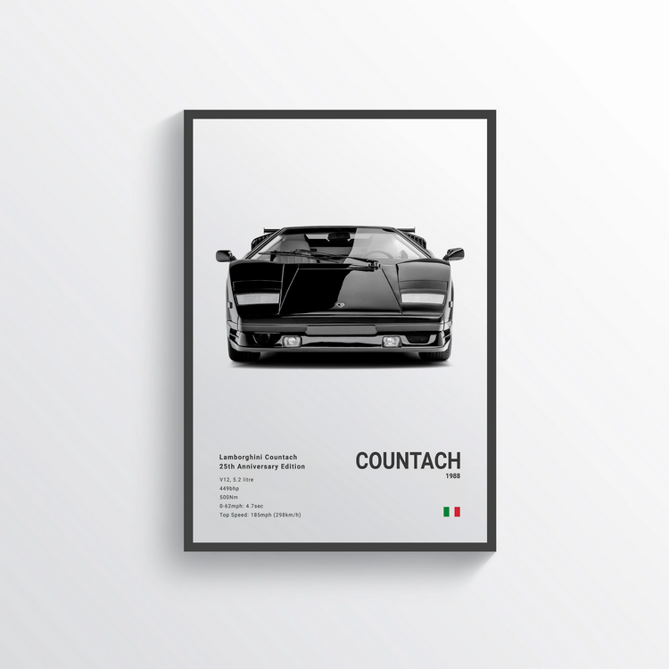 Lamborghini Countach 25th Anniversary Edition 1988 Classic Poster