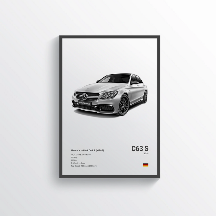Mercedes C63 S 2015 Classic Poster