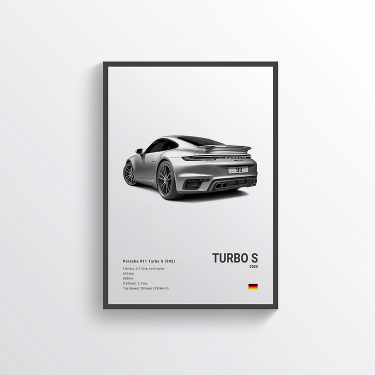 Porsche 911 Turbo S 2020 Classic Poster