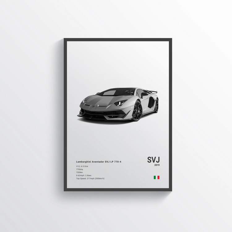 Lamborghini Aventador SVJ LP 770-4 2019 Classic Poster
