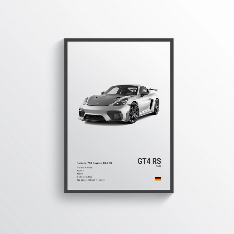 Porsche 718 Cayman GT4 RS 2021 Classic Poster
