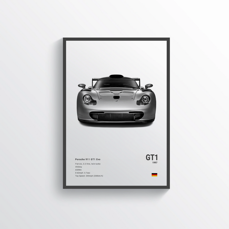 Porsche 911 GT1 EVO 1997 Classic Poster