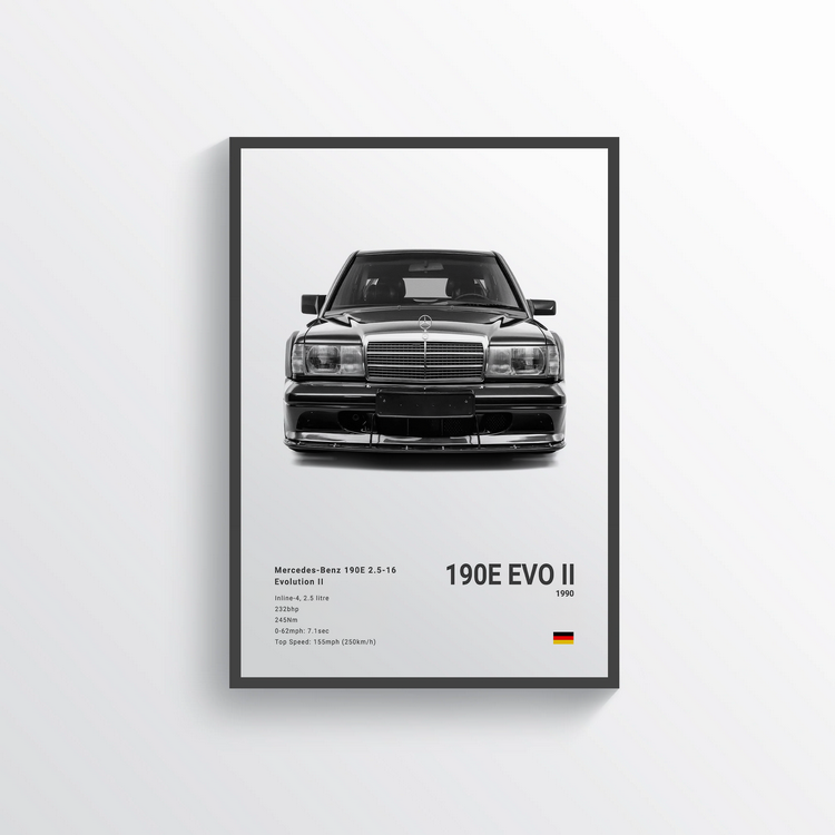 Mercedes 190E EVO II 1990 Classic Poster