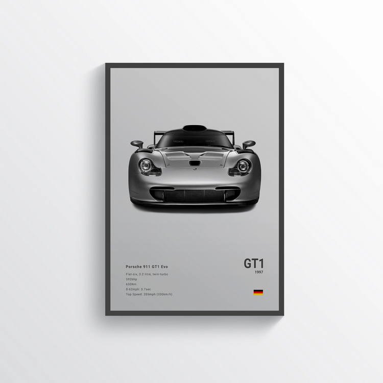 Porsche 911 GT1 EVO 1997 Classic Poster