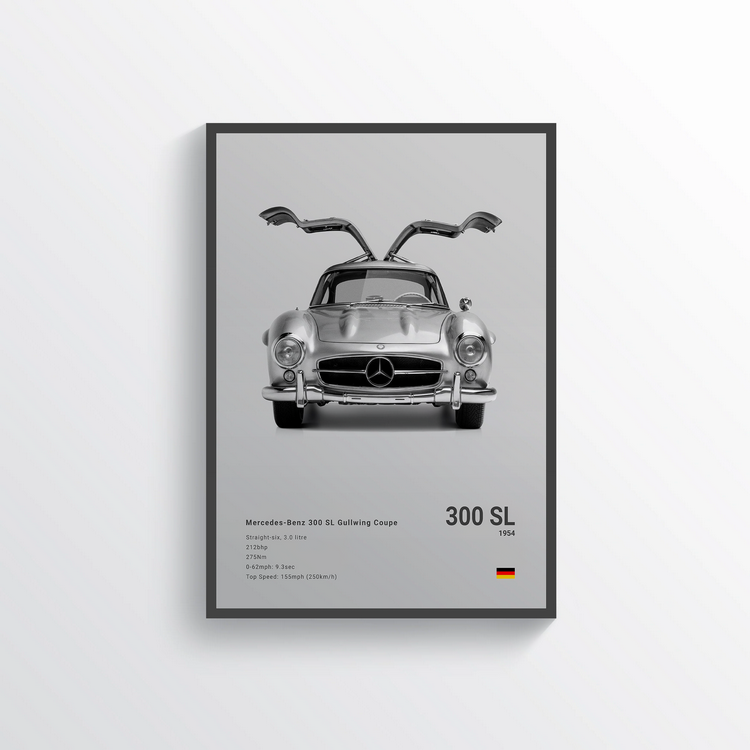 Mercedes 300 SL Gullwing Coupe 1954 Classic Poster