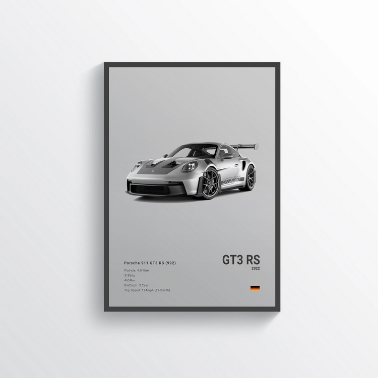 Porsche 911 GT3 RS 2022 n°3 Classic Poster