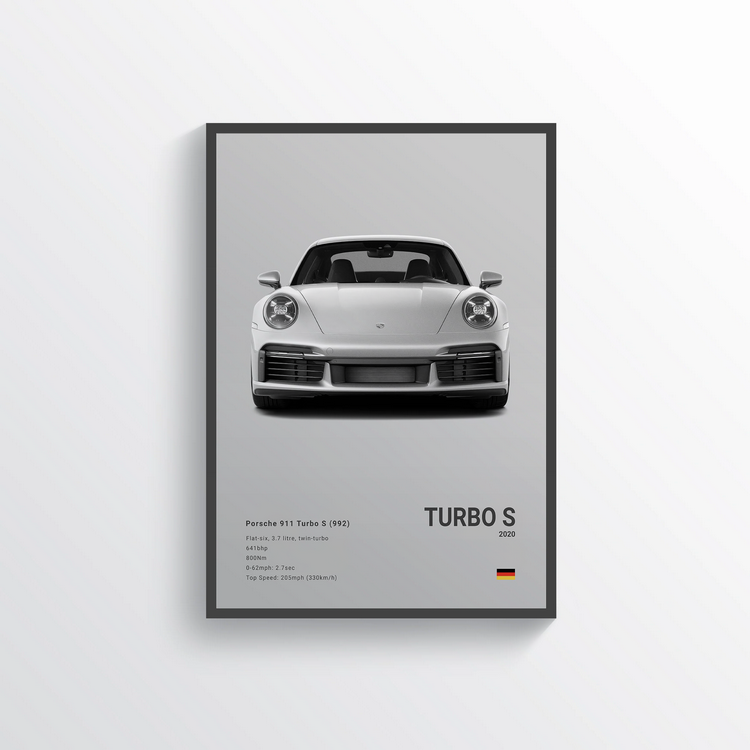 Affiche Porsche 911 Turbo S 2020 n°2 Classique