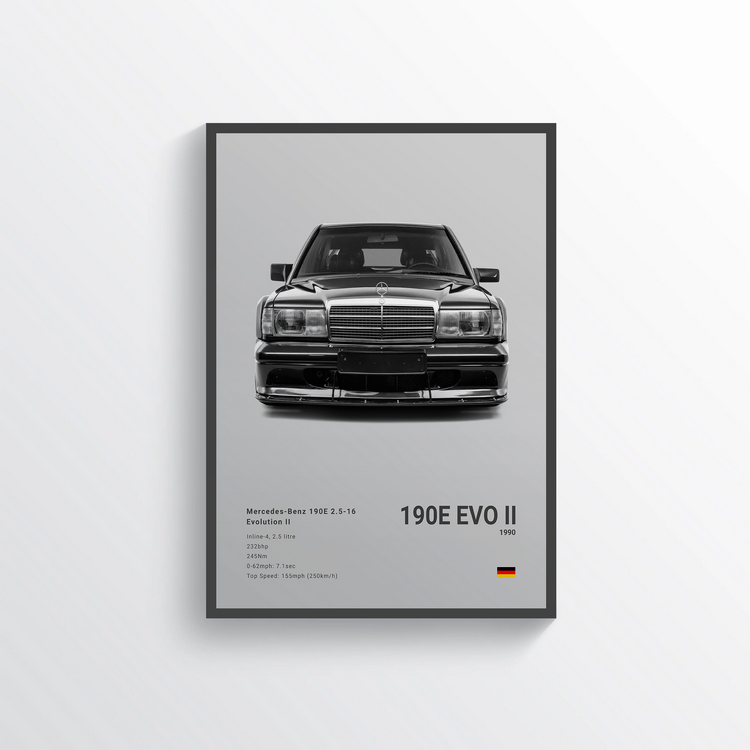 Mercedes 190E EVO II 1990 Classic Poster