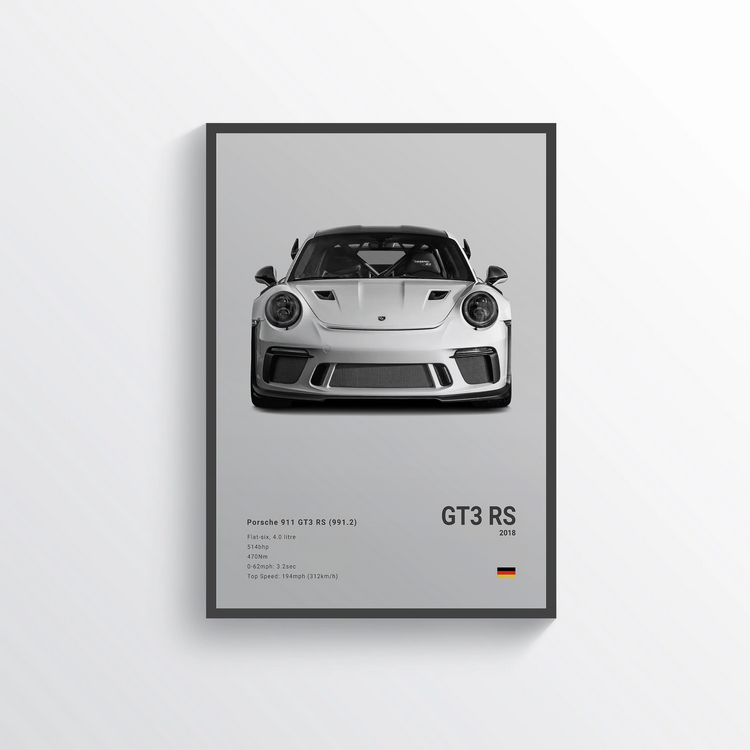 Porsche 911 GT3 RS 2018 Classic Poster