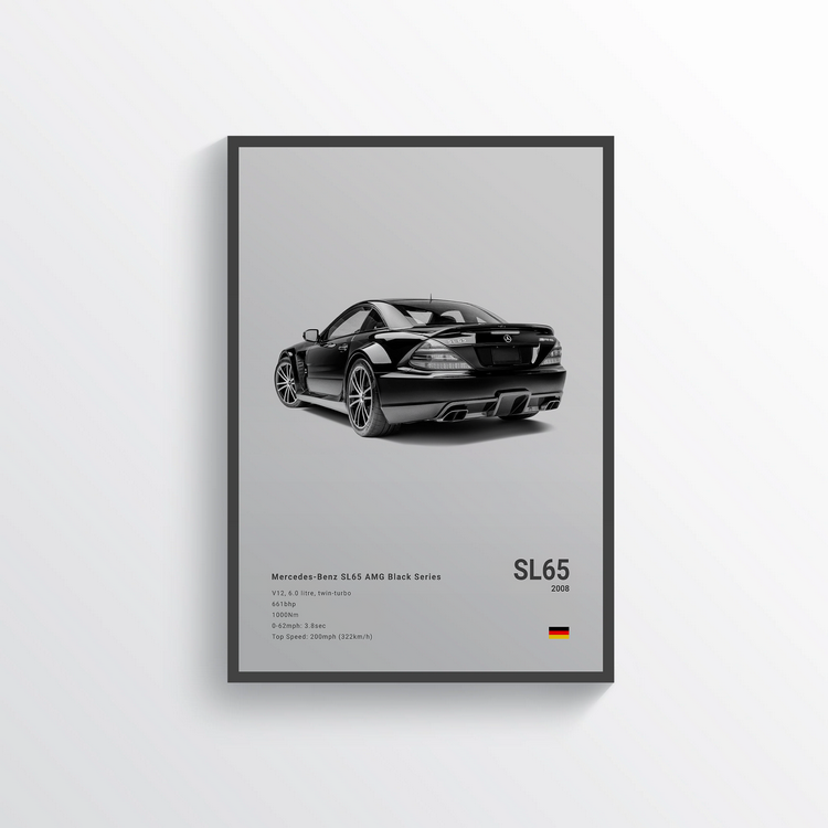 Mercedes SL65 AMG Black Series 2008 Classic Poster