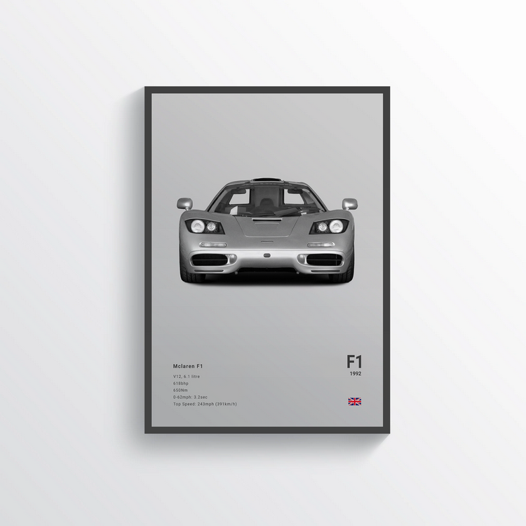 McLaren F1 1992 Classic Poster