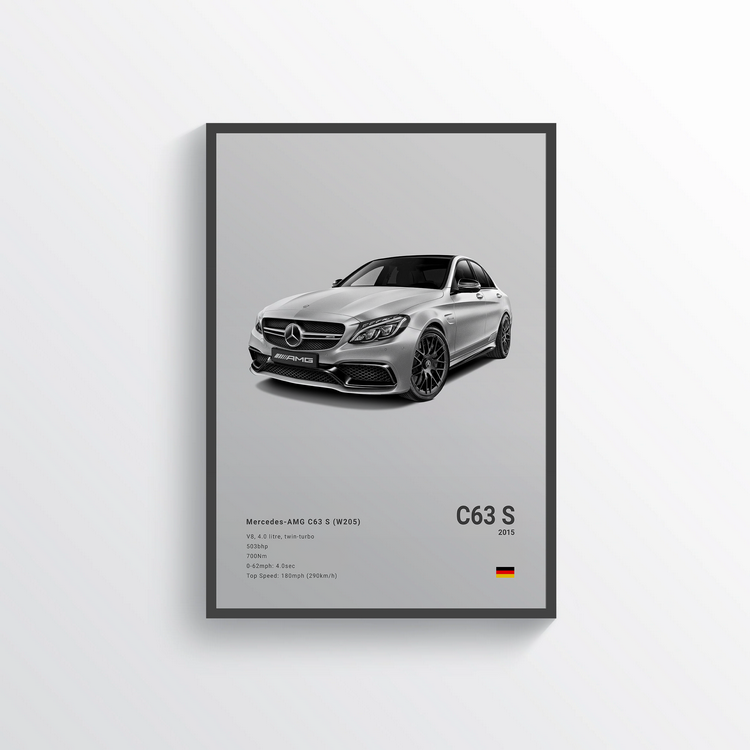Mercedes C63 S 2015 Classic Poster