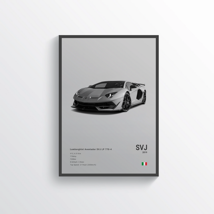 Lamborghini Aventador SVJ LP 770-4 2019 Classic Poster