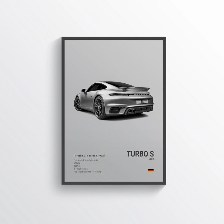 Porsche 911 Turbo S 2020 Classic Poster