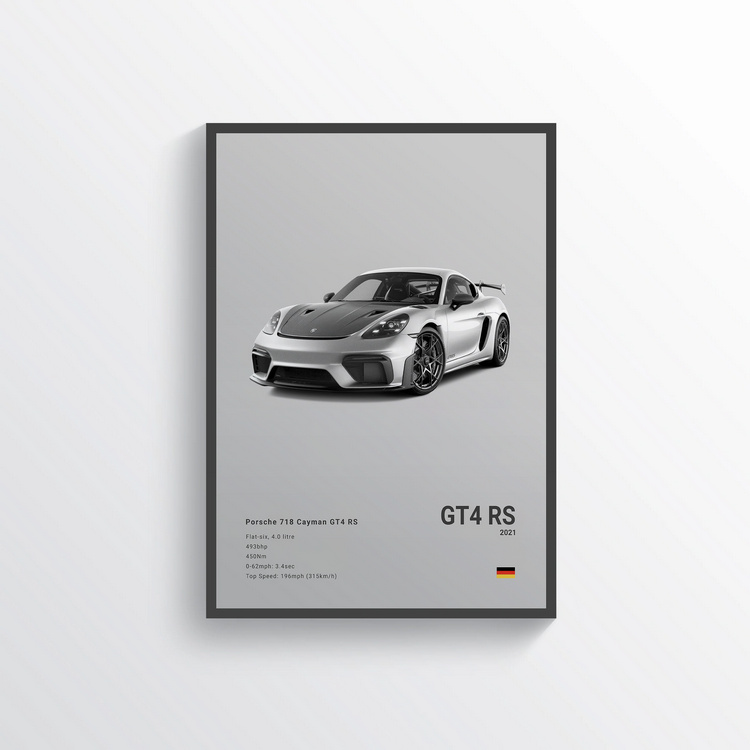 Porsche 718 Cayman GT4 RS 2021 Classic Poster