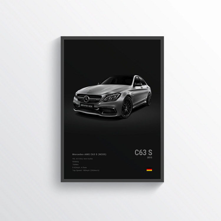 Mercedes C63 S 2015 Classic Poster