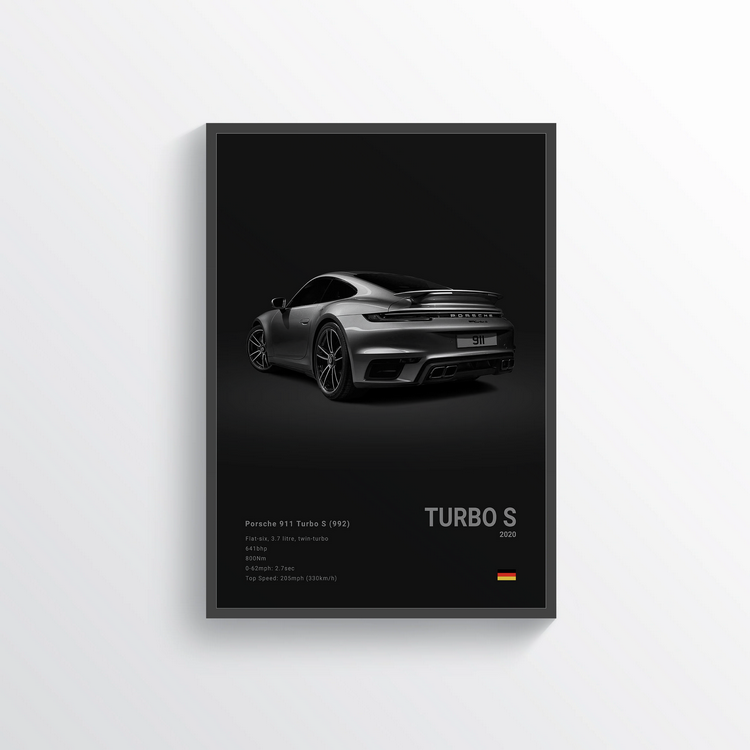 Porsche 911 Turbo S 2020 Classic Poster