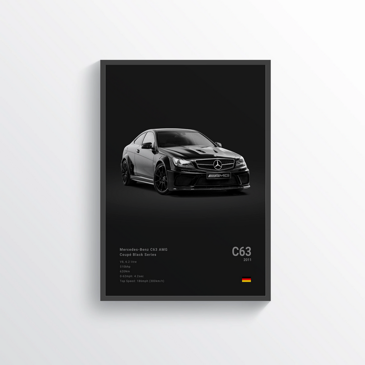 Mercedes C63 AMG Black Series Classic Poster