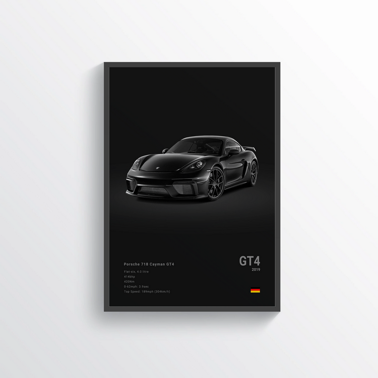 Porsche 718 Cayman GT4 2019 Classic Poster