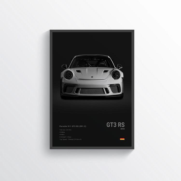 Porsche 911 GT3 RS 2018 Classic Poster