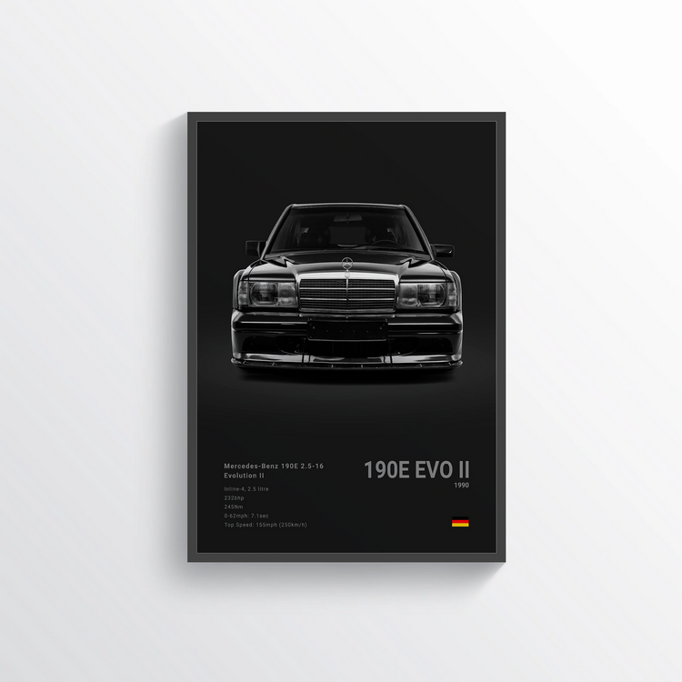 Mercedes 190E EVO II 1990 Classic Poster
