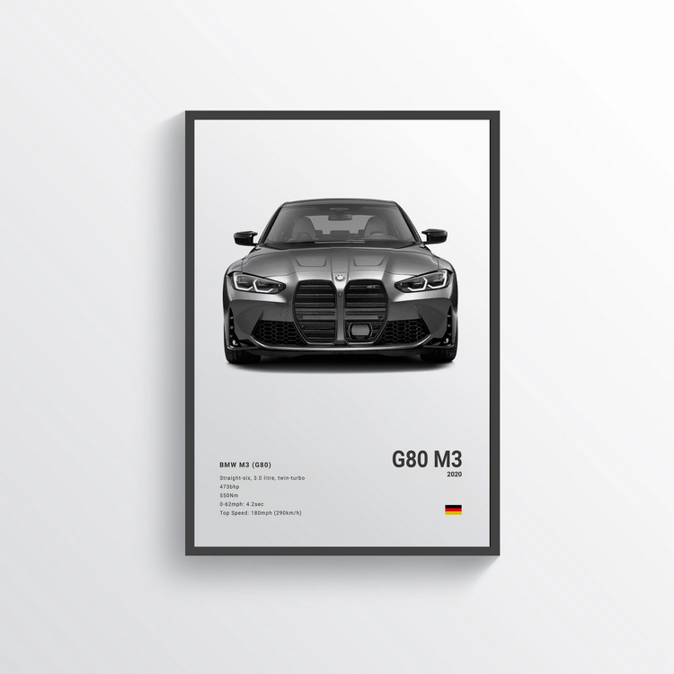 BMW M3 G80 2020 Classic Poster