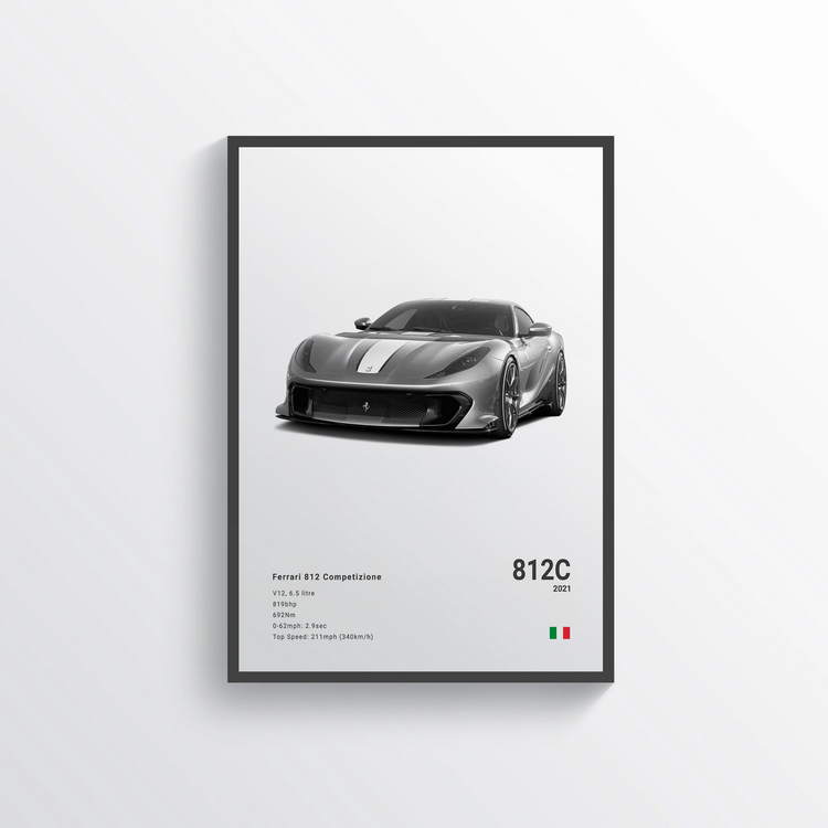 Ferrari 812 Competizione 2021 Classic Poster