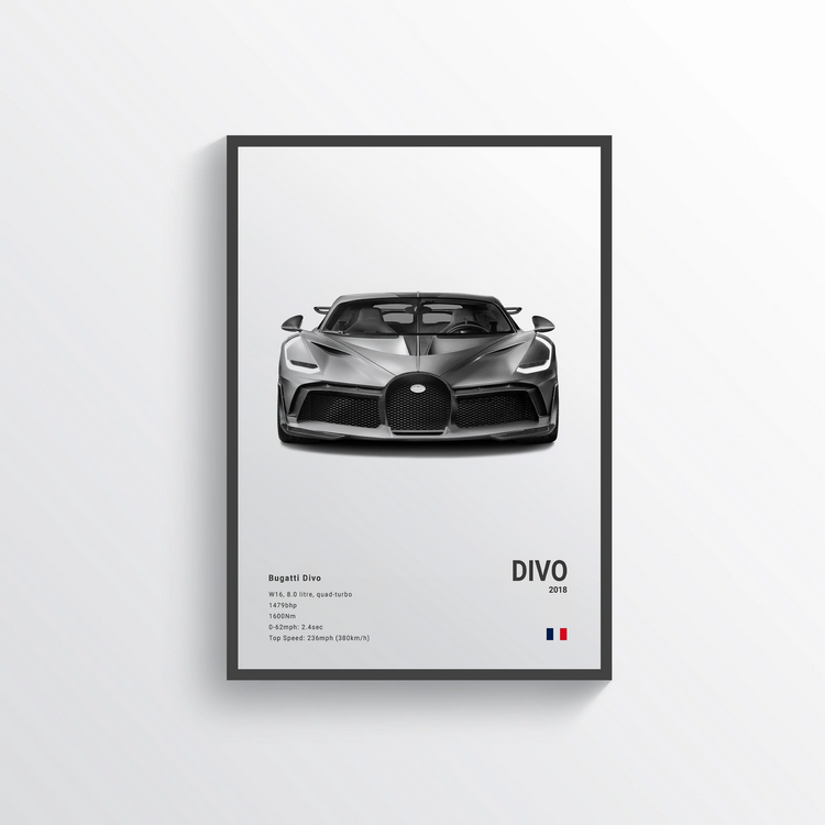 Bugatti Divo 2018 Classic Poster