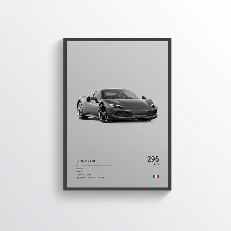 Ferrari 296 GTB 2021 Classic Poster