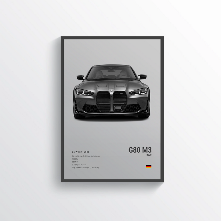 BMW M3 G80 2020 Classic Poster