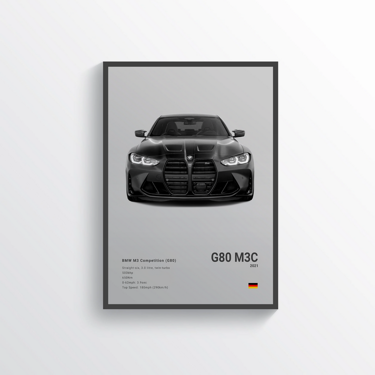 BMW M3 G80 Compétition 2021 Classic Poster
