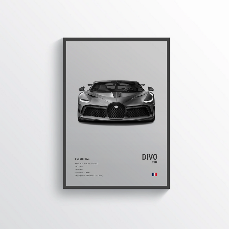 Bugatti Divo 2018 Classic Poster