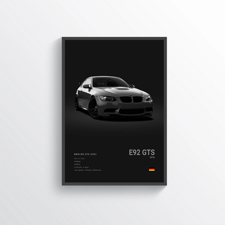 BMW M3 E92 GTS 2010 Classic Poster