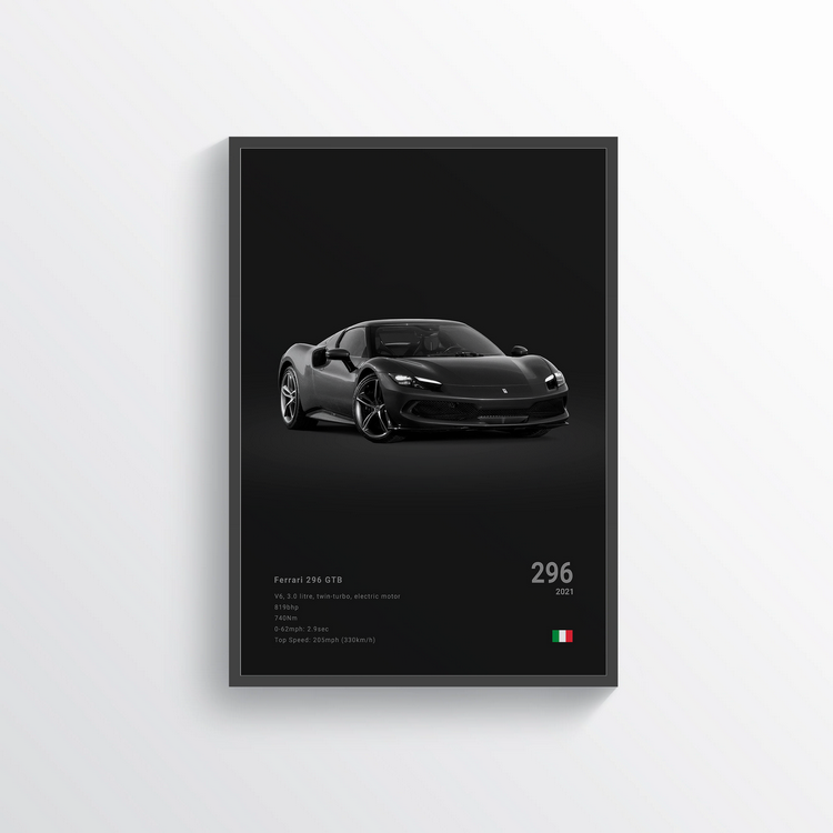 Ferrari 296 GTB 2021 Classic Poster