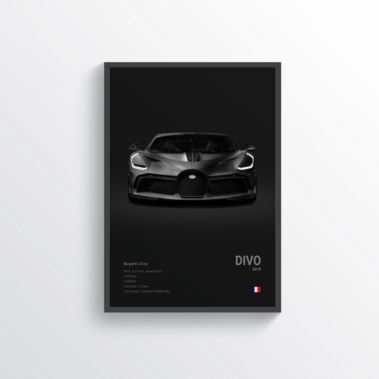 Bugatti Divo 2018 Classic Poster