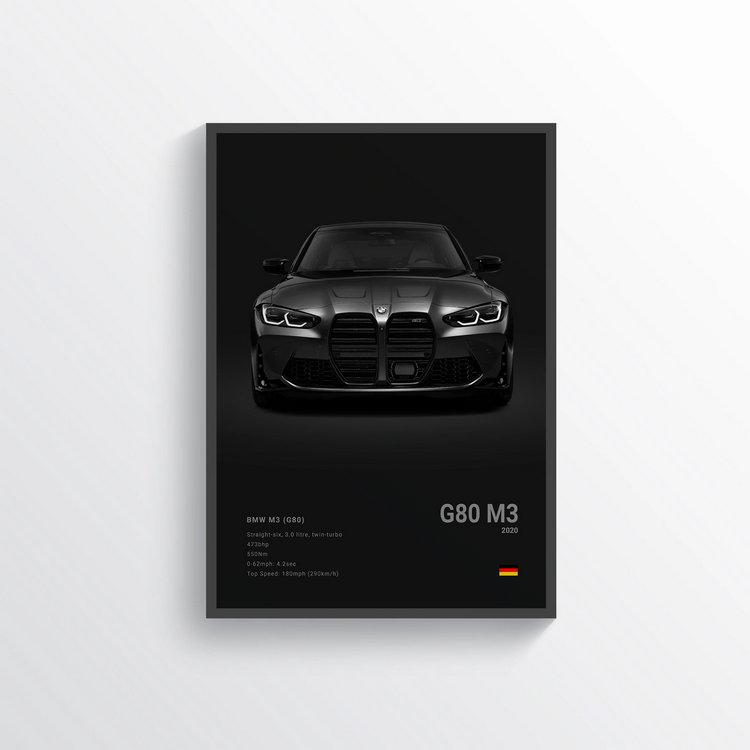 BMW M3 G80 2020 Classic Poster