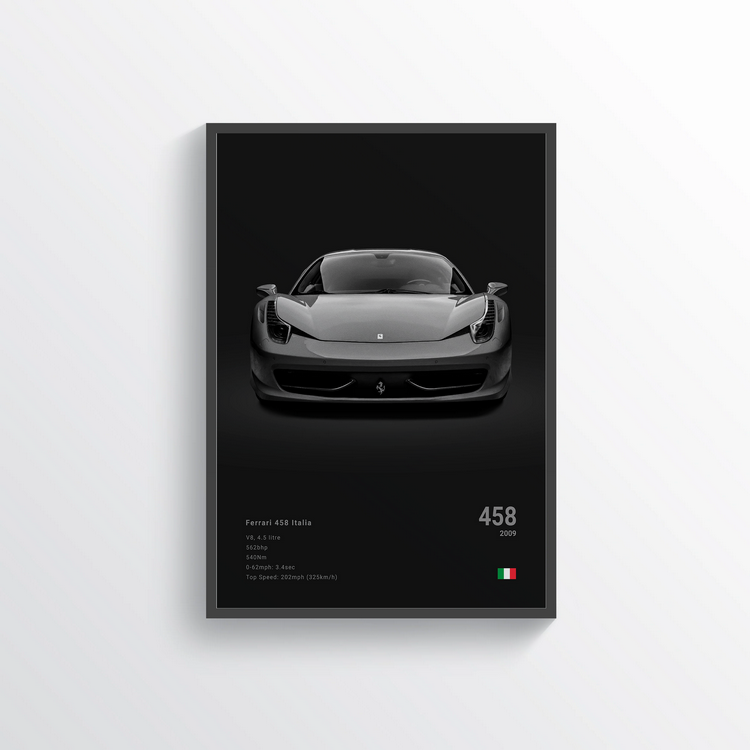 Ferrari 458 Italia 2009 Classic Poster